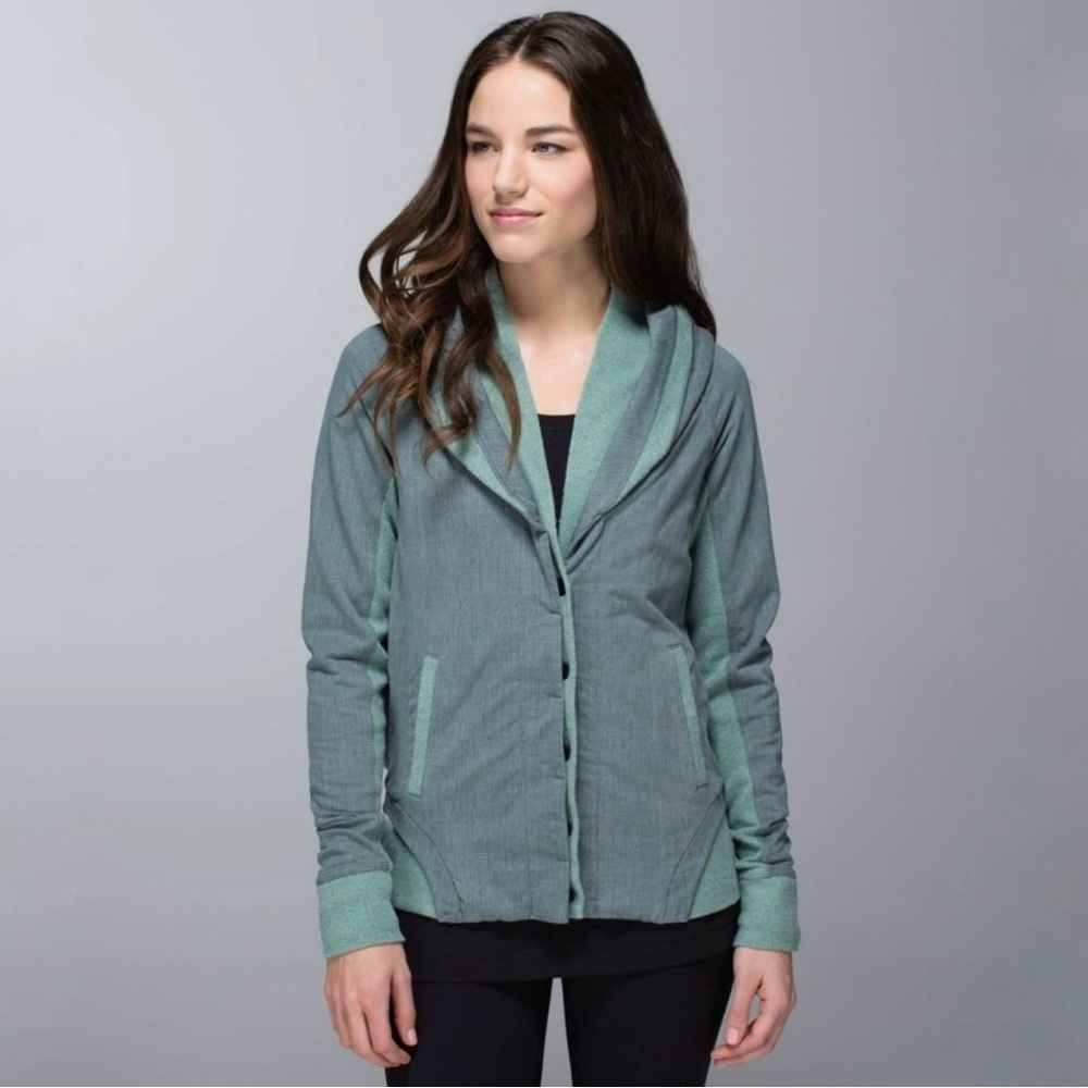 Lululemon To Class Jacket Burlap Texture Deep Shore Earl Grey Green Size 4